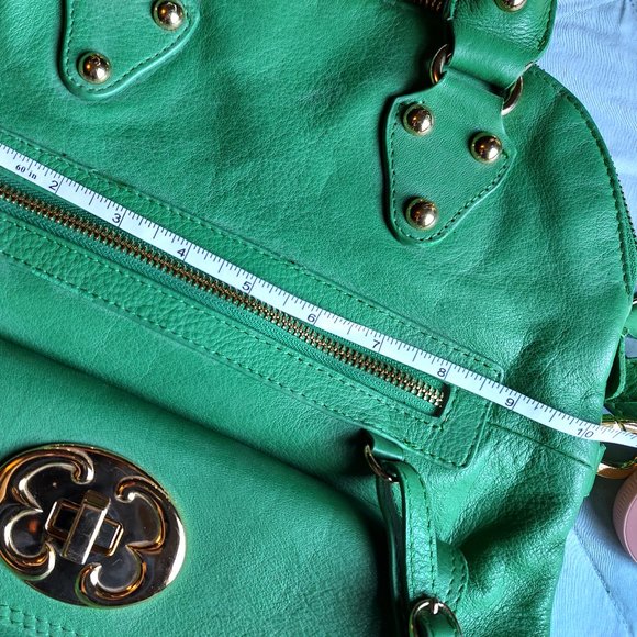 EMMA FOX fold over LG. Kelly Green Satchel Crossbody - Picture 8 of 12